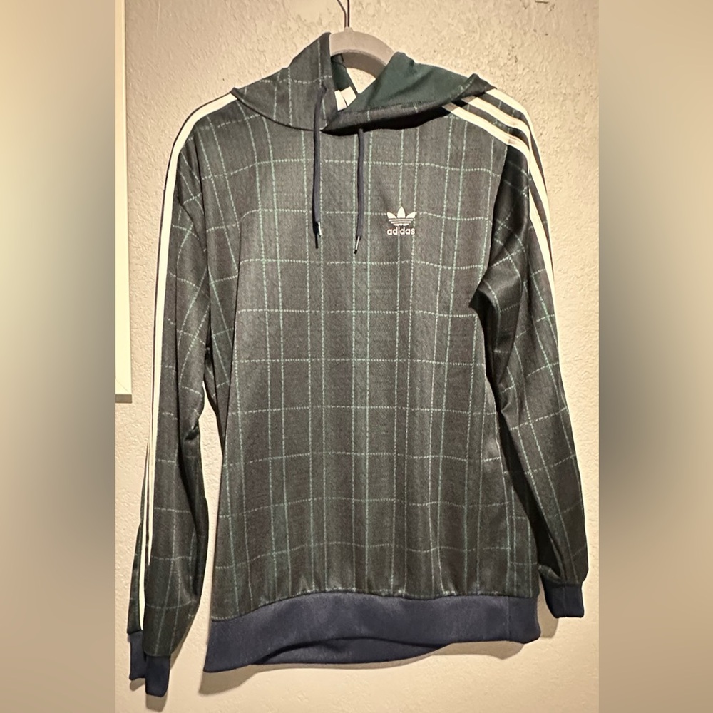 Dark Green Hoodie with White Accents